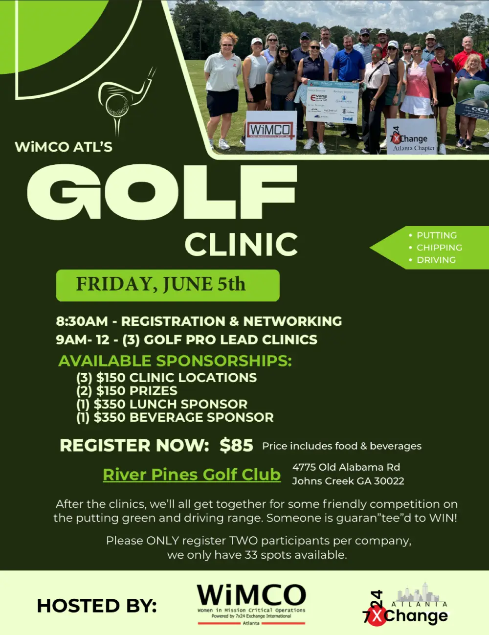 WiMCO ATL’S GOLF CLINIC banner